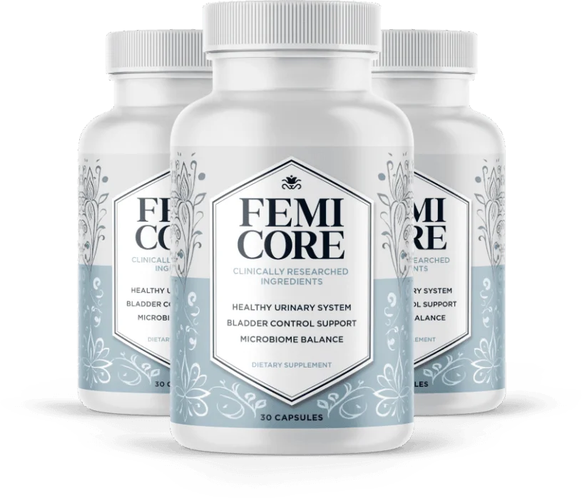 Femicore bladder support supplement — multi-bottle package view